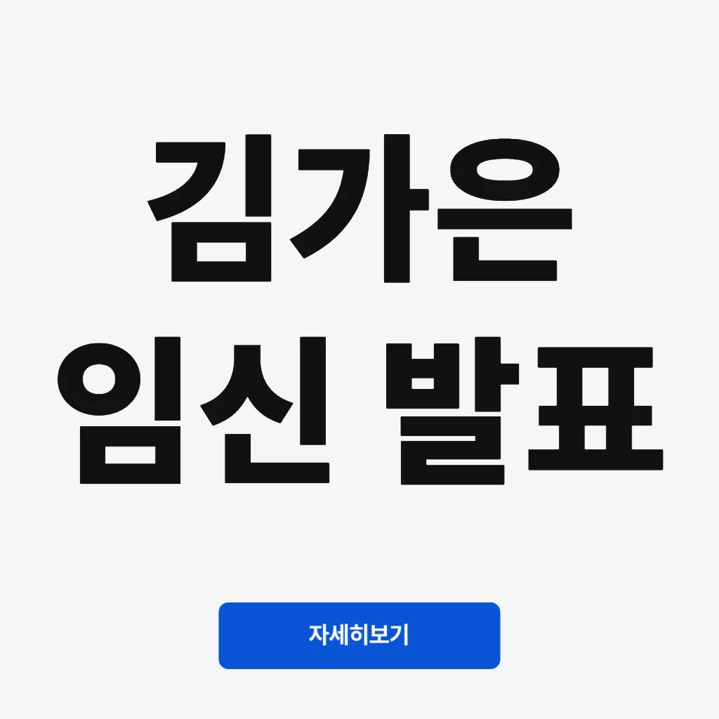 김가은 임신 발표